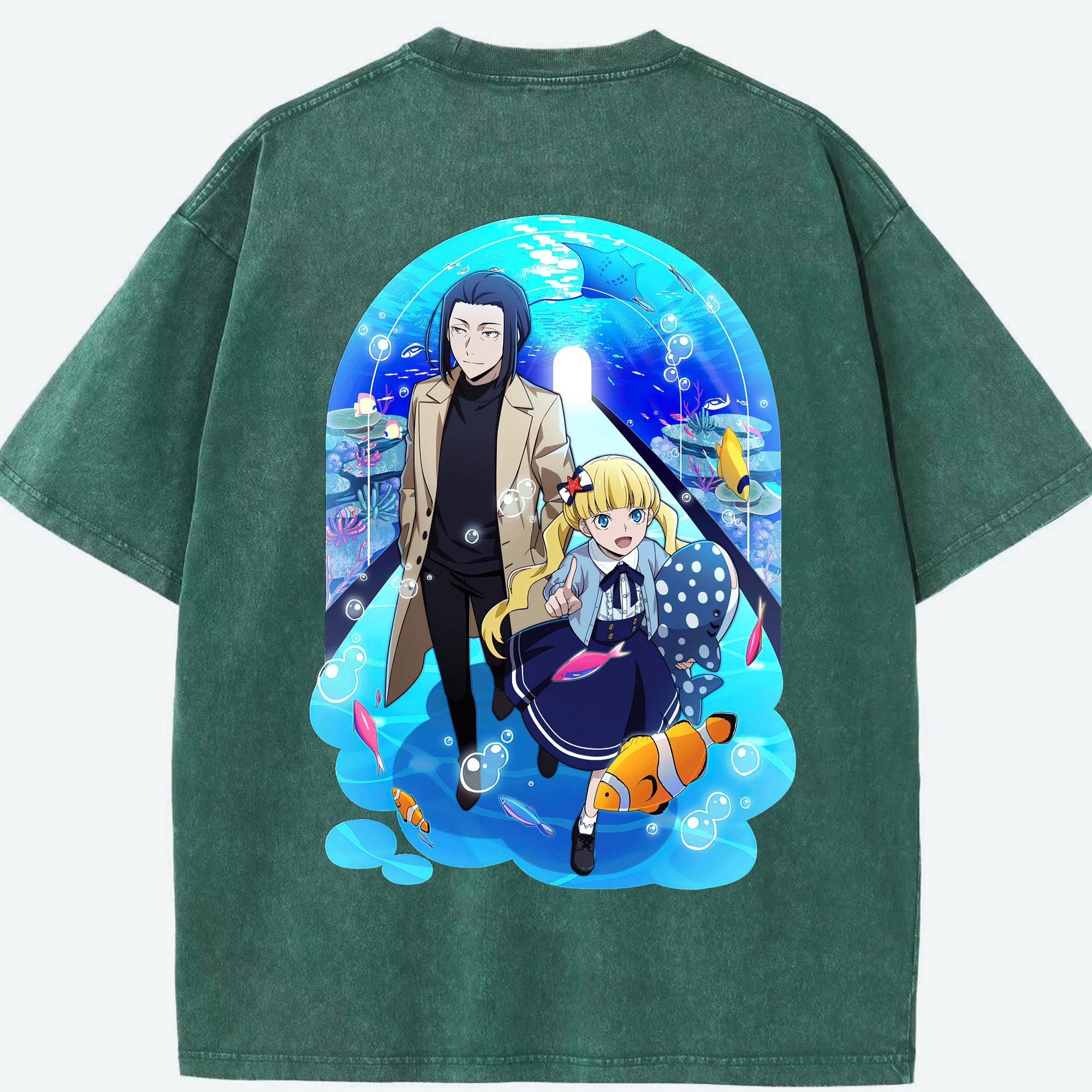 （画像用） 文豪ストレイドッグス Bungo Stray Dogs 綿100% ヴィンテージ風 半袖Tシャツ（背面プリント）